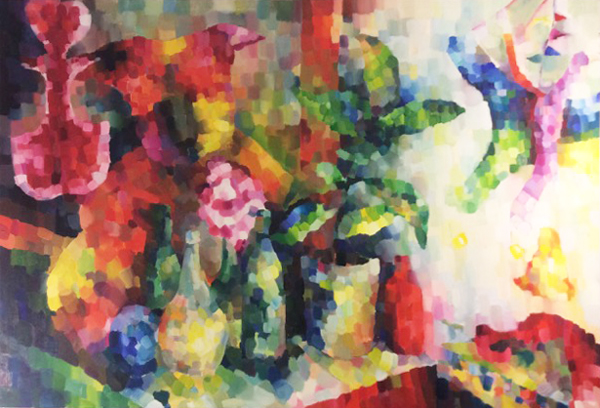 koala bear and items done in dots of colour